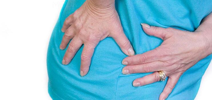 Symptom of osteoarthritis of the hip joint pain of varying degrees of strength.