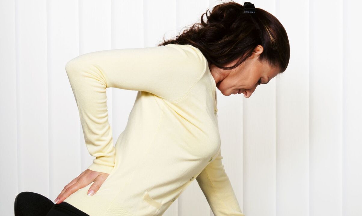 Back pain in a woman.